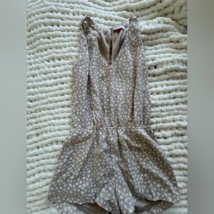 Pink Lily Beige Dress with White Spots